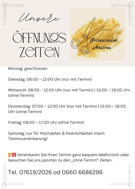 Öffnungszeiten Öffnungszeiten